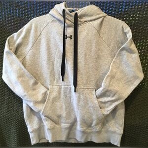 Under Armour Unisex Gray Hoodie Sweatshirt, Loose Fit, Hoodie Pocket; Size S